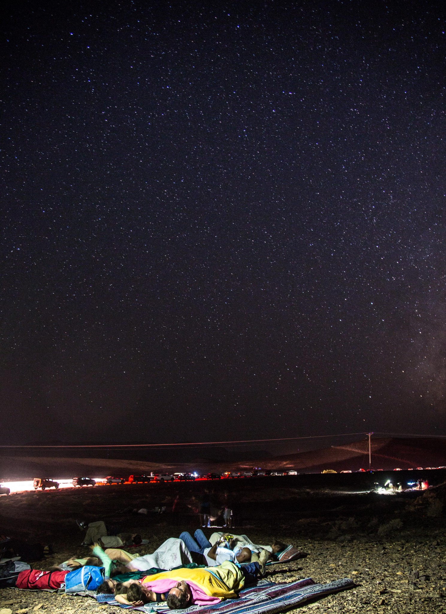 Noche de estrellas en el desierto del Negev, cerca del mirador de Mitzpe Ramon. Foto de Edi Israel/Flash90.